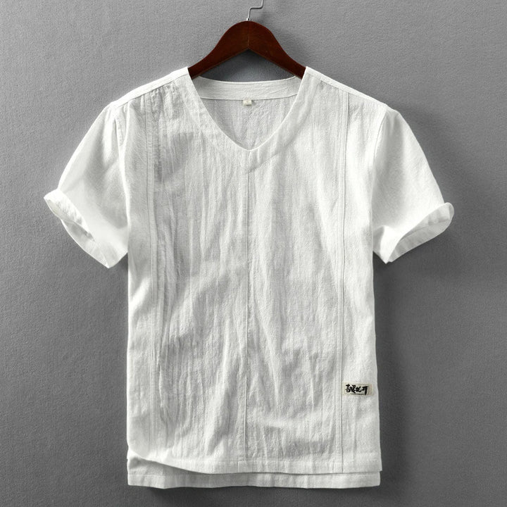 Kobu V-Neck Cotton Linen Summer Tee